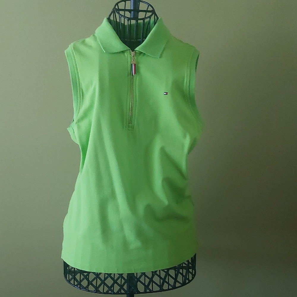 Tommy Hilfiger, Size M Women's Green Sleeveless Polo Top